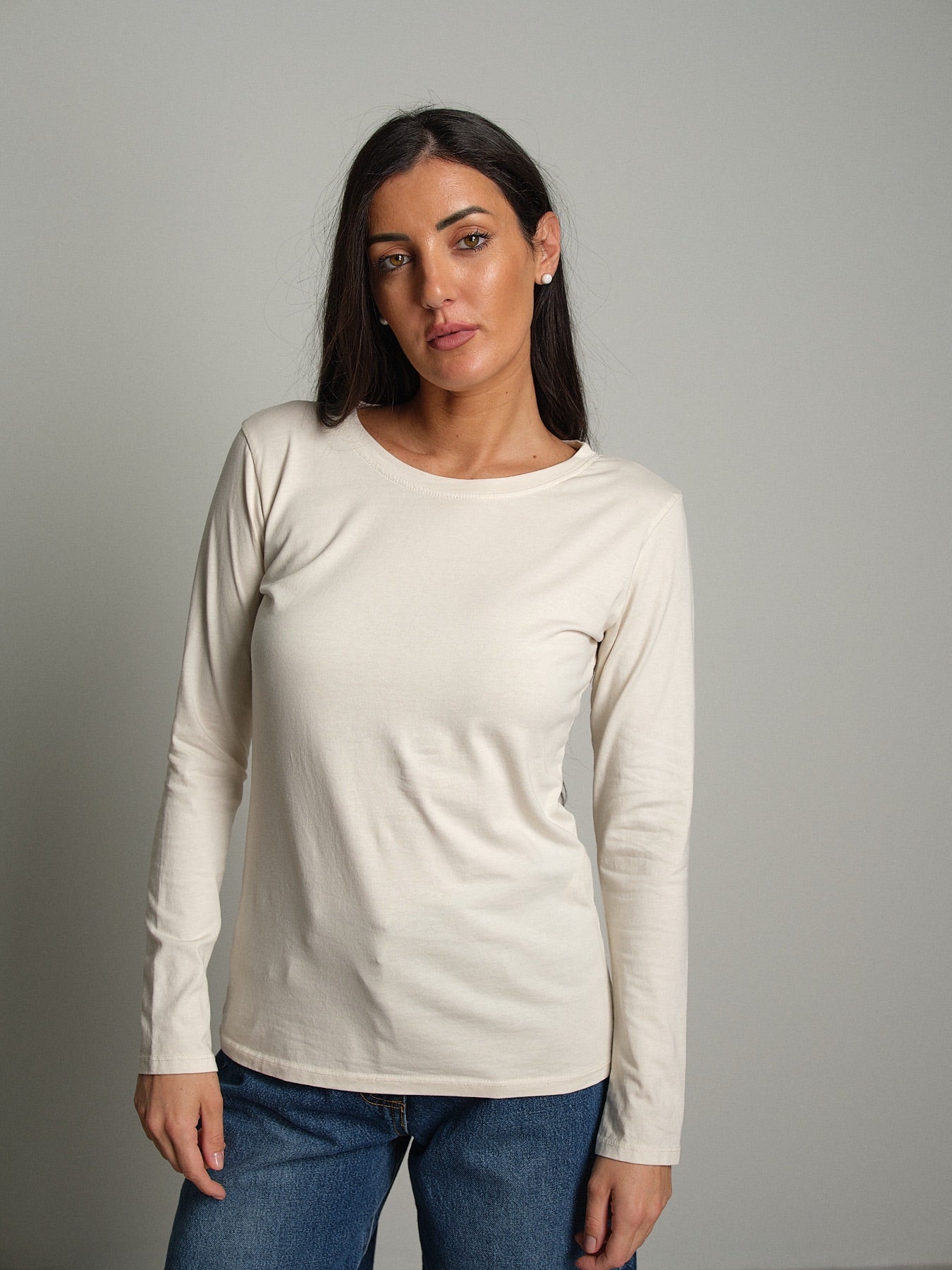Maglia slim manica lunga paricollo Burro Haveone MJS-R121;Maglia slim manica lunga paricollo Burro Haveone MJS-R121 — foto 2