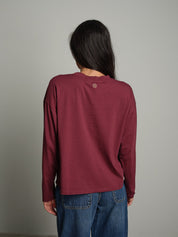Maglia scatola manica lunga Bordeaux Haveone MJS-R125;Maglia scatola manica lunga Bordeaux Haveone MJS-R125 — foto 2