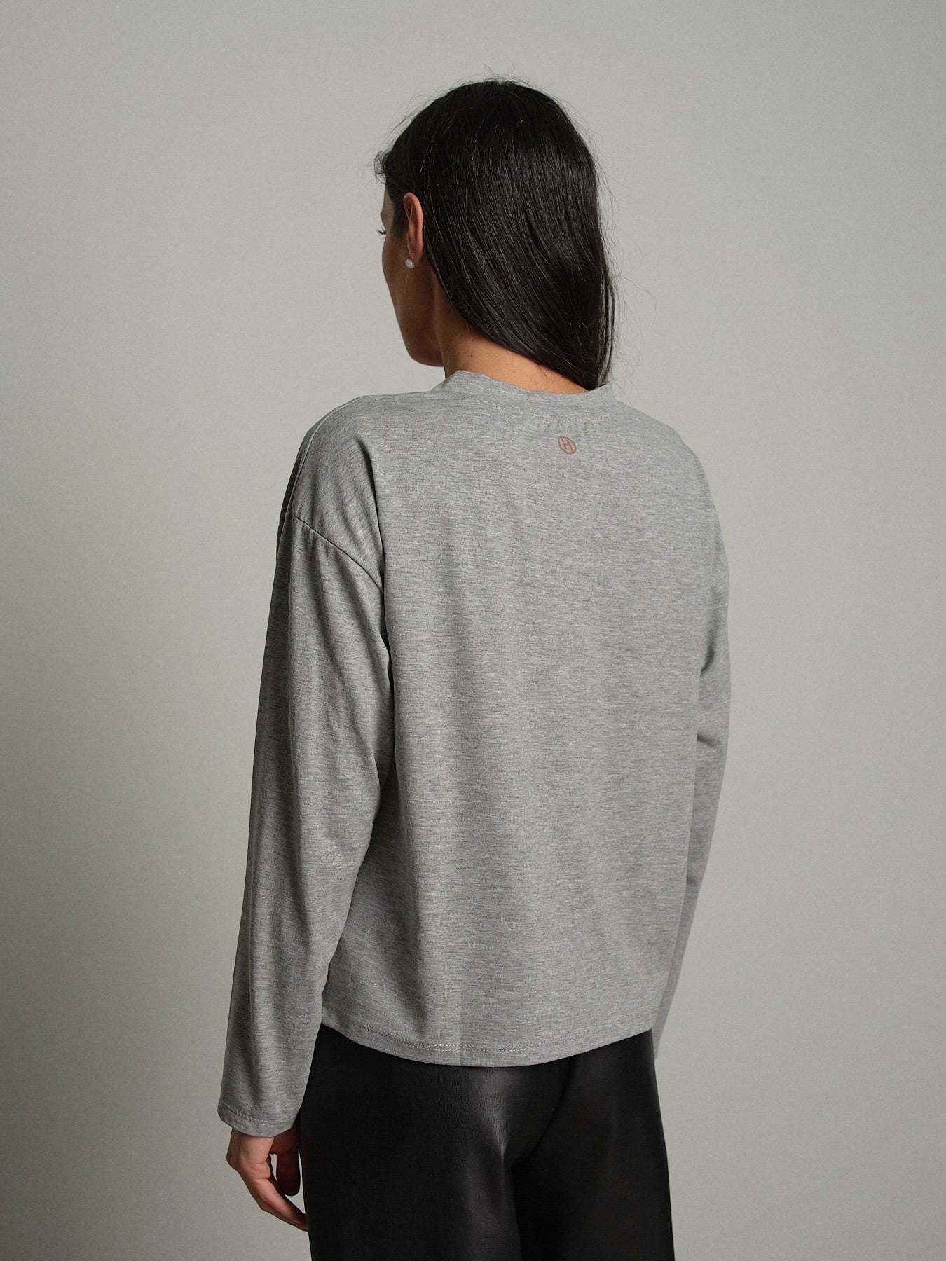 Maglia scatola manica lunga Grigio Haveone MJS-R125;Maglia scatola manica lunga Grigio Haveone MJS-R125 — foto 2;Maglia scatola manica lunga Grigio Haveone MJS-R125 — foto 3