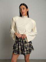 Lupetto crop spalle imbottite - Burro