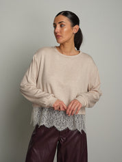 Maglia polsini fondo pizzo Burro Haveone MMA-R276;Maglia polsini fondo pizzo Burro Haveone MMA-R276 — foto 2;Maglia polsini fondo pizzo Burro Haveone MMA-R276 — foto 3;Maglia polsini fondo pizzo Burro Haveone MMA-R276 — foto 4;Maglia polsini fondo pizzo Burro Haveone MMA-R276 — foto 5