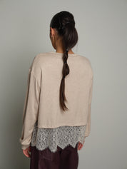 Maglia polsini fondo pizzo Burro Haveone MMA-R276;Maglia polsini fondo pizzo Burro Haveone MMA-R276 — foto 2;Maglia polsini fondo pizzo Burro Haveone MMA-R276 — foto 3;Maglia polsini fondo pizzo Burro Haveone MMA-R276 — foto 4;Maglia polsini fondo pizzo Burro Haveone MMA-R276 — foto 5