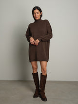 Abito in maglia collo cratere - Moka