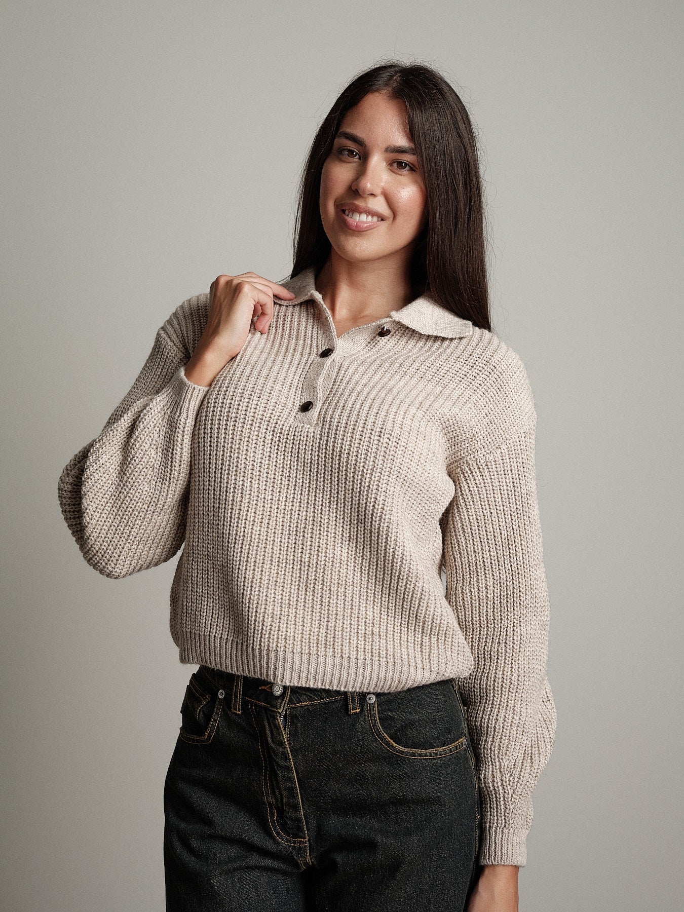 Polo bottoni punto pannocchia Beige Haveone MNC-R111;Polo bottoni punto pannocchia Beige Haveone MNC-R111 — foto 2;Polo bottoni punto pannocchia Beige Haveone MNC-R111 — foto 3;Polo bottoni punto pannocchia Beige Haveone MNC-R111 — foto 4