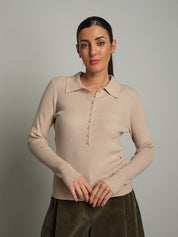 Polo costina scollo profondo Beige Haveone MPH-R294;Polo costina scollo profondo Beige Haveone MPH-R294 — foto 2;Polo costina scollo profondo Beige Haveone MPH-R294 — foto 3;Polo costina scollo profondo Beige Haveone MPH-R294 — foto 4