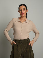 Polo costina scollo profondo Beige Haveone MPH-R294;Polo costina scollo profondo Beige Haveone MPH-R294 — foto 2;Polo costina scollo profondo Beige Haveone MPH-R294 — foto 3;Polo costina scollo profondo Beige Haveone MPH-R294 — foto 4
