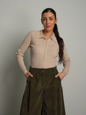 Polo costina scollo profondo Beige Haveone MPH-R294;Polo costina scollo profondo Beige Haveone MPH-R294 — foto 2;Polo costina scollo profondo Beige Haveone MPH-R294 — foto 3;Polo costina scollo profondo Beige Haveone MPH-R294 — foto 4