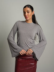 Maglia modal manica campana Grigio Haveone MSH-R246;Maglia modal manica campana Grigio Haveone MSH-R246 — foto 2;Maglia modal manica campana Grigio Haveone MSH-R246 — foto 3;Maglia modal manica campana Grigio Haveone MSH-R246 — foto 4