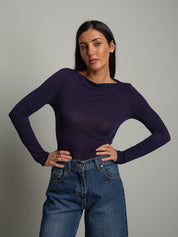 Maglia scollo barca modal Blu Haveone MSH-R248;Maglia scollo barca modal Blu Haveone MSH-R248 — foto 2;Maglia scollo barca modal Blu Haveone MSH-R248 — foto 3