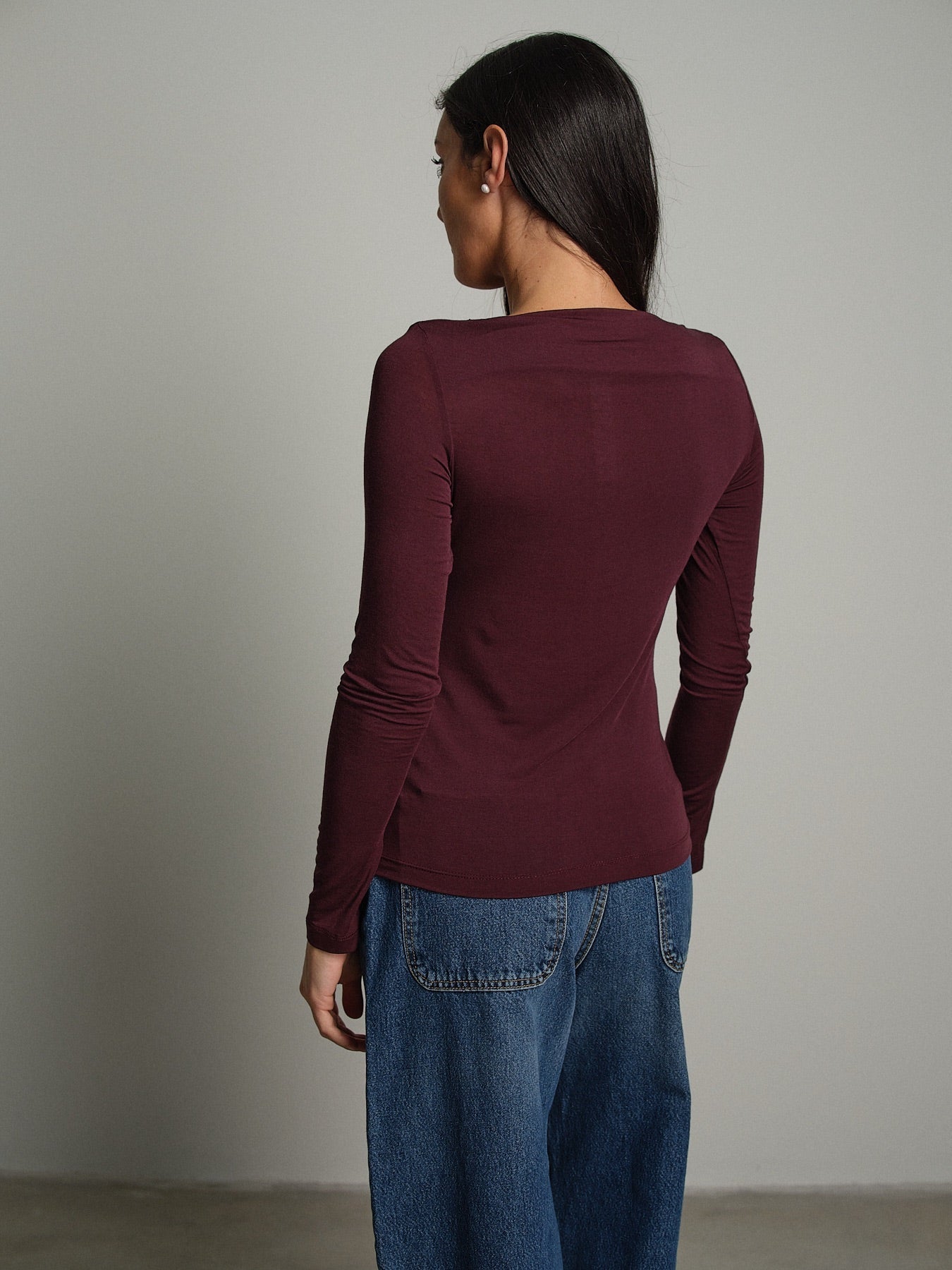 Maglia scollo barca modal Bordeaux Haveone MSH-R248;Maglia scollo barca modal Bordeaux Haveone MSH-R248 — foto 2;Maglia scollo barca modal Bordeaux Haveone MSH-R248 — foto 3