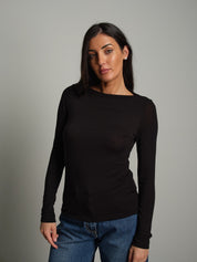 Maglia scollo barca modal Nero Haveone MSH-R248;Maglia scollo barca modal Nero Haveone MSH-R248 — foto 2;Maglia scollo barca modal Nero Haveone MSH-R248 — foto 3