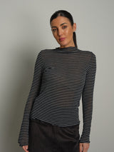 Cashmerina collo cratere riga PREORDINE 03/11 - Grigio