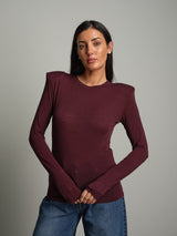 Maglia modal spalle imbottite - Vinaccia