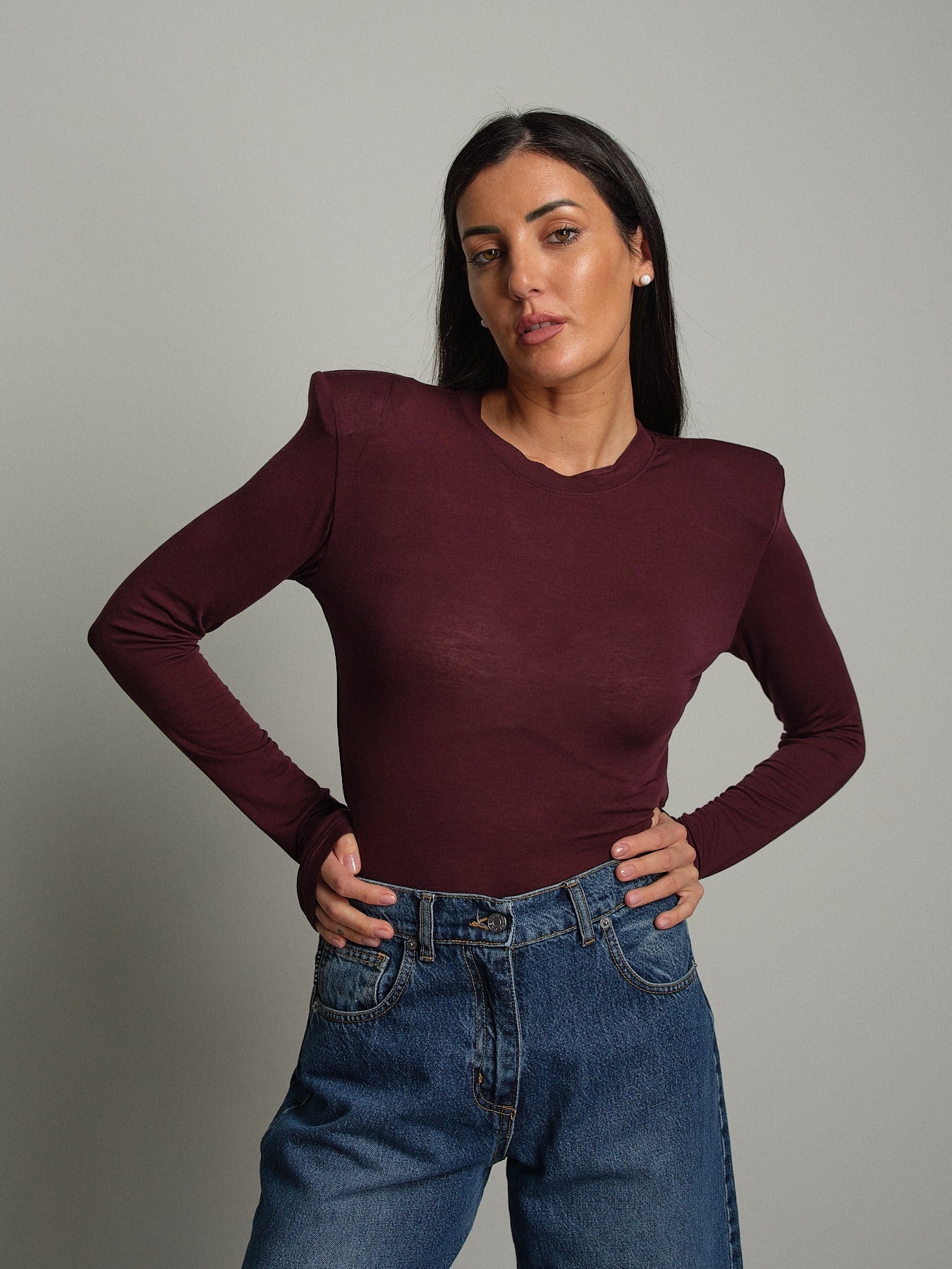 Maglia modal spalle imbottite Vinaccia Haveone MSH-R268;Maglia modal spalle imbottite Vinaccia Haveone MSH-R268 — foto 2;Maglia modal spalle imbottite Vinaccia Haveone MSH-R268 — foto 3