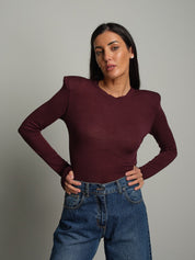 Maglia modal spalle imbottite Vinaccia Haveone MSH-R268;Maglia modal spalle imbottite Vinaccia Haveone MSH-R268 — foto 2;Maglia modal spalle imbottite Vinaccia Haveone MSH-R268 — foto 3
