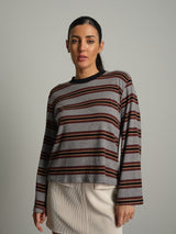 Maglia viscosa righe - Grigio