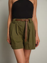 Shorts risvoltino - Verde militare