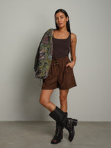 Shorts suede - moro