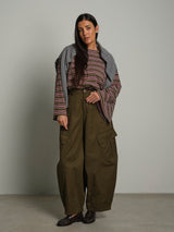 Pantalone tasconi barrel - Verde militare