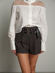 Shorts doppia cintura gessato Antracite Haveone PMA-R337;Shorts doppia cintura gessato Antracite Haveone PMA-R337 — foto 2;Shorts doppia cintura gessato Antracite Haveone PMA-R337 — foto 3;Shorts doppia cintura gessato Antracite Haveone PMA-R337 — foto 4