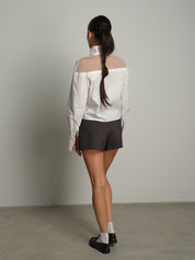 Shorts doppia cintura gessato Antracite Haveone PMA-R337;Shorts doppia cintura gessato Antracite Haveone PMA-R337 — foto 2;Shorts doppia cintura gessato Antracite Haveone PMA-R337 — foto 3;Shorts doppia cintura gessato Antracite Haveone PMA-R337 — foto 4