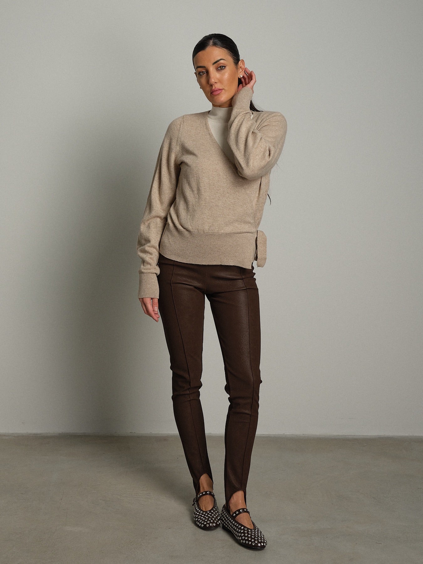 Leggings ecopelle aghetta Moro Haveone PMT-R195;Leggings ecopelle aghetta Moro Haveone PMT-R195 — foto 2;Leggings ecopelle aghetta Moro Haveone PMT-R195 — foto 3