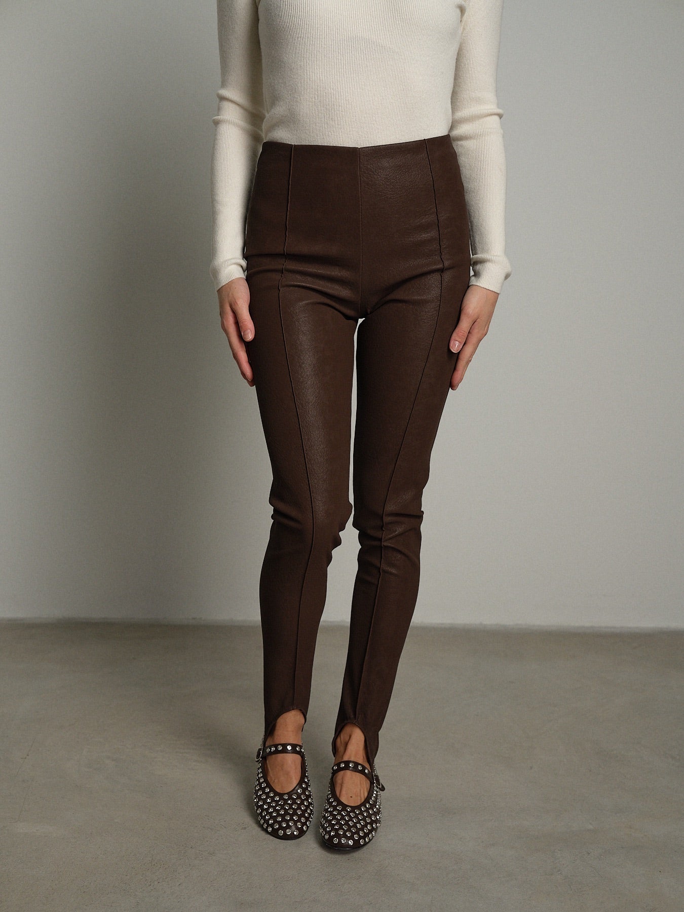 Leggings ecopelle aghetta Moro Haveone PMT-R195;Leggings ecopelle aghetta Moro Haveone PMT-R195 — foto 2;Leggings ecopelle aghetta Moro Haveone PMT-R195 — foto 3