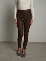 Leggings ecopelle aghetta Moro Haveone PMT-R195;Leggings ecopelle aghetta Moro Haveone PMT-R195 — foto 2;Leggings ecopelle aghetta Moro Haveone PMT-R195 — foto 3