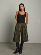 bermudone ecopelle - Verde militare