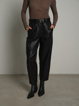 Pantalone ecopelle balloon cintura PREORDINE 02/11 tg. XS - S - Nero