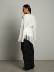 Maglia foulard frange Bianco-ottico Haveone TVS-R049;Maglia foulard frange Bianco-ottico Haveone TVS-R049 — foto 2;Maglia foulard frange Bianco-ottico Haveone TVS-R049 — foto 3;Maglia foulard frange Bianco-ottico Haveone TVS-R049 — foto 4;Maglia foulard frange Bianco-ottico Haveone TVS-R049 — foto 5;Maglia foulard frange Bianco-ottico Haveone TVS-R049 — foto 6