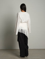 Maglia foulard frange Bianco-ottico Haveone TVS-R049;Maglia foulard frange Bianco-ottico Haveone TVS-R049 — foto 2;Maglia foulard frange Bianco-ottico Haveone TVS-R049 — foto 3;Maglia foulard frange Bianco-ottico Haveone TVS-R049 — foto 4;Maglia foulard frange Bianco-ottico Haveone TVS-R049 — foto 5;Maglia foulard frange Bianco-ottico Haveone TVS-R049 — foto 6