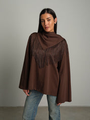 Maglia foulard frange Moro Haveone TVS-R049;Maglia foulard frange Moro Haveone TVS-R049 — foto 2;Maglia foulard frange Moro Haveone TVS-R049 — foto 3