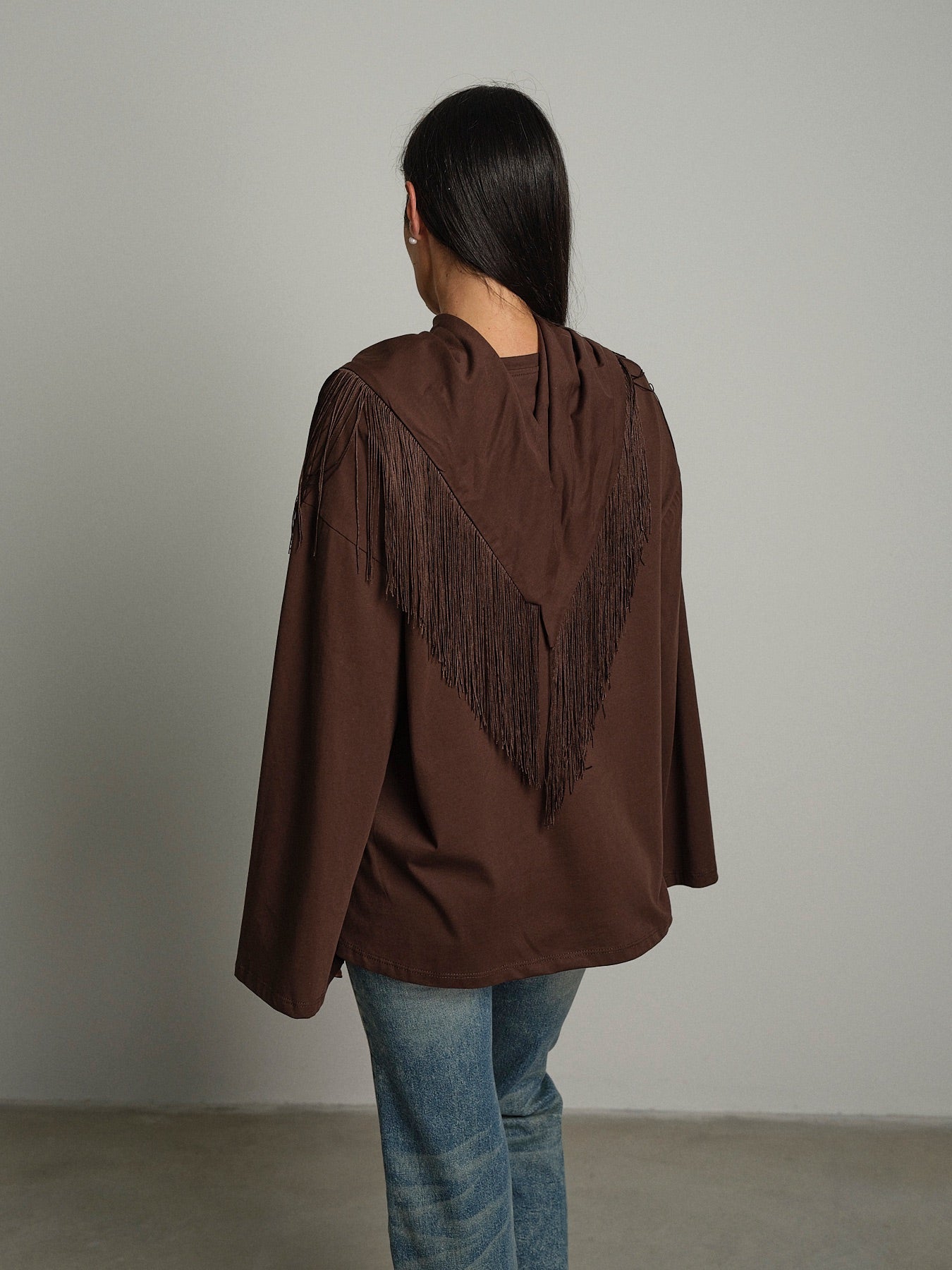 Maglia foulard frange Moro Haveone TVS-R049;Maglia foulard frange Moro Haveone TVS-R049 — foto 2;Maglia foulard frange Moro Haveone TVS-R049 — foto 3