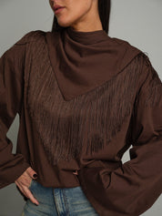Maglia foulard frange Moro Haveone TVS-R049;Maglia foulard frange Moro Haveone TVS-R049 — foto 2;Maglia foulard frange Moro Haveone TVS-R049 — foto 3
