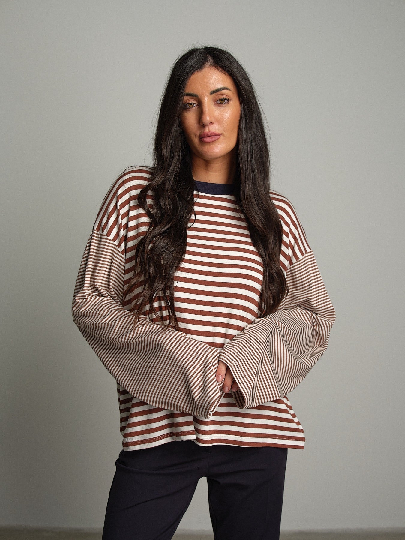 Maglia doppia riga Bruciato Haveone TXT-R025;Maglia doppia riga Bruciato Haveone TXT-R025 — foto 2;Maglia doppia riga Bruciato Haveone TXT-R025 — foto 3