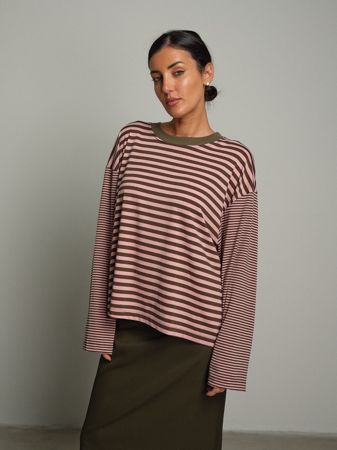 Maglia doppia riga Rosa Haveone TXT-R025;Maglia doppia riga Rosa Haveone TXT-R025 — foto 2;Maglia doppia riga Rosa Haveone TXT-R025 — foto 3;Maglia doppia riga Rosa Haveone TXT-R025 — foto 4