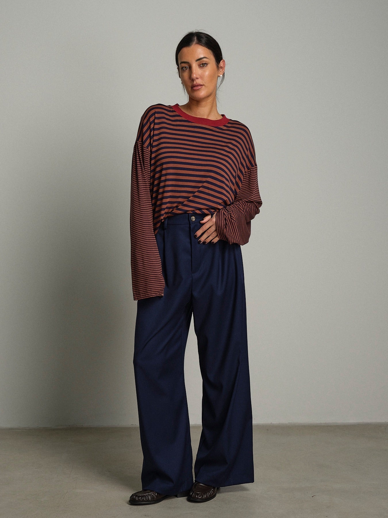 Maglia doppia riga Tabacco Haveone TXT-R025;Maglia doppia riga Tabacco Haveone TXT-R025 — foto 2;Maglia doppia riga Tabacco Haveone TXT-R025 — foto 3