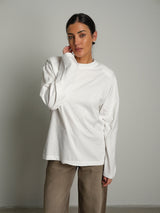Maglia trapezio spalle imbottite - Bianco ottico