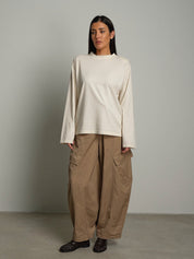 Maglia trapezio spalle imbottite Burro Haveone TXT-R044;Maglia trapezio spalle imbottite Burro Haveone TXT-R044 — foto 2;Maglia trapezio spalle imbottite Burro Haveone TXT-R044 — foto 3