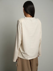 Maglia trapezio spalle imbottite Burro Haveone TXT-R044;Maglia trapezio spalle imbottite Burro Haveone TXT-R044 — foto 2;Maglia trapezio spalle imbottite Burro Haveone TXT-R044 — foto 3
