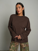 Maglia trapezio spalle imbottite - moro