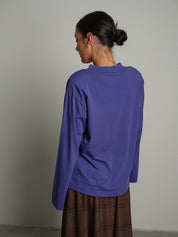 Maglia trapezio spalle imbottite Viola Haveone TXT-R044;Maglia trapezio spalle imbottite Viola Haveone TXT-R044 — foto 2;Maglia trapezio spalle imbottite Viola Haveone TXT-R044 — foto 3