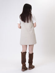 Abito tasche con t-shirt beige