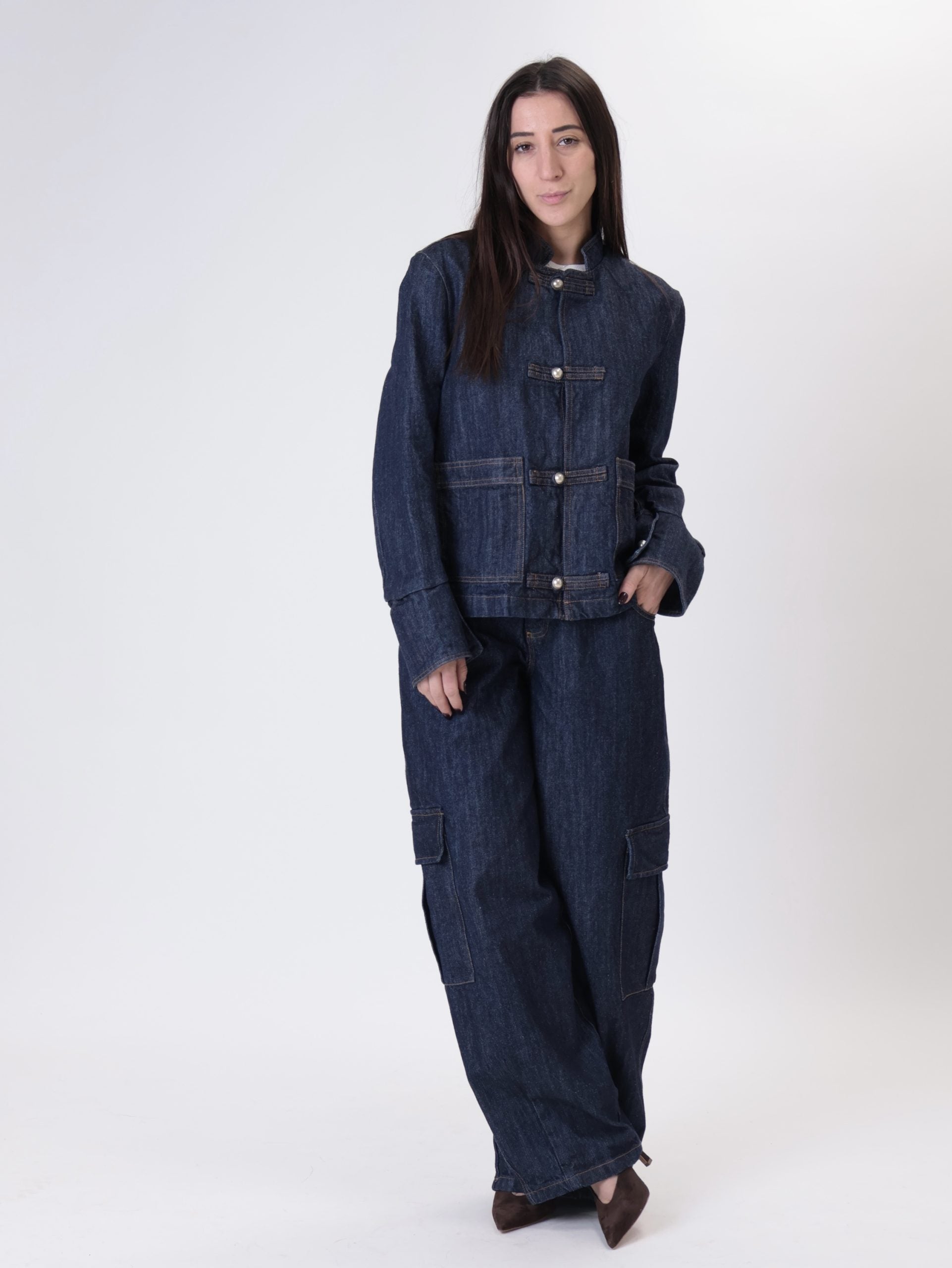 Giacca denim scuro napoleone