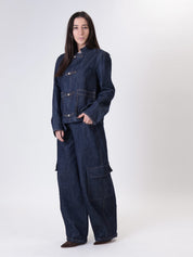 Giacca denim scuro napoleone