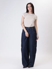 Jeans cargo denim scuro