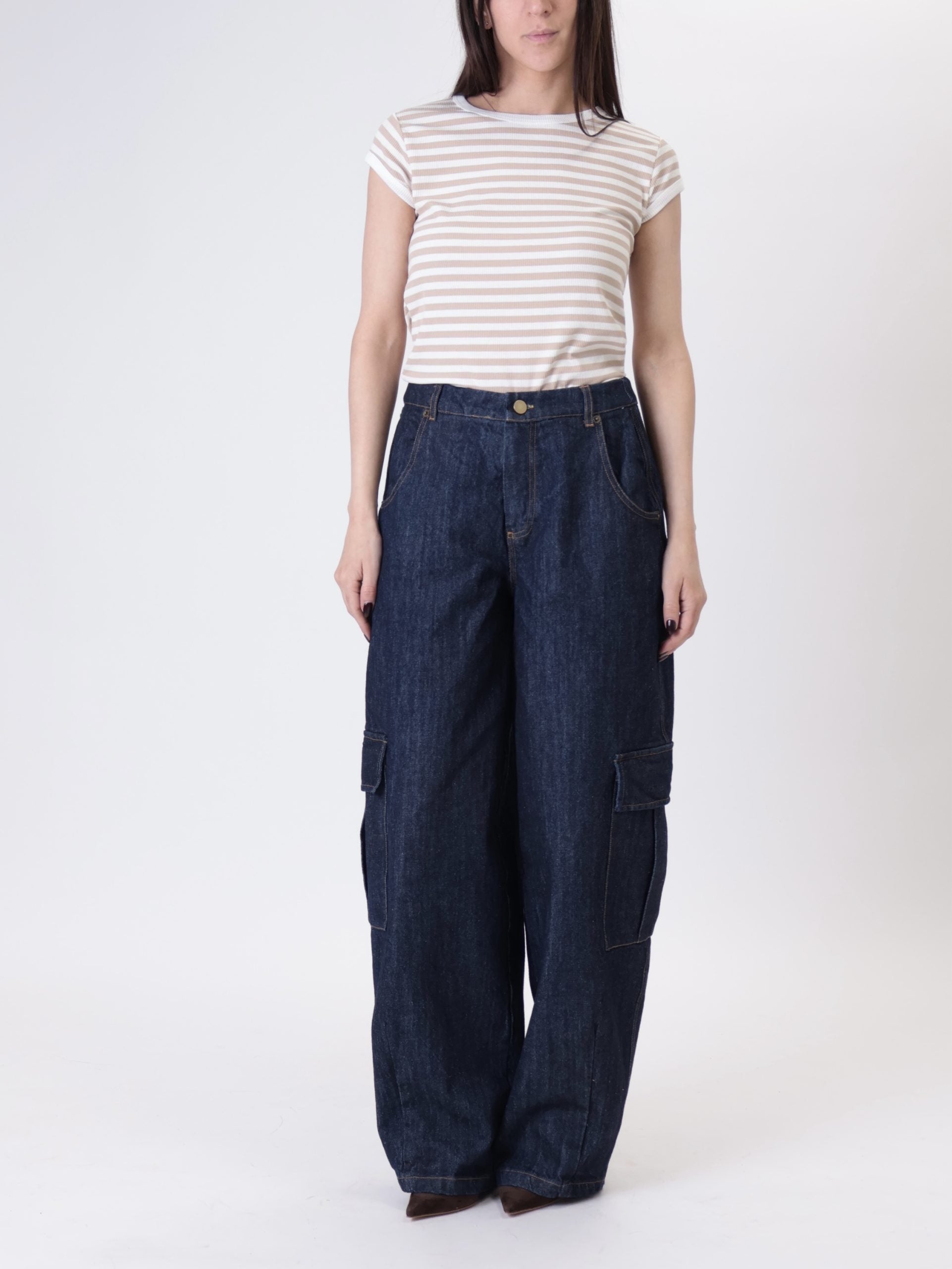 Jeans cargo denim scuro