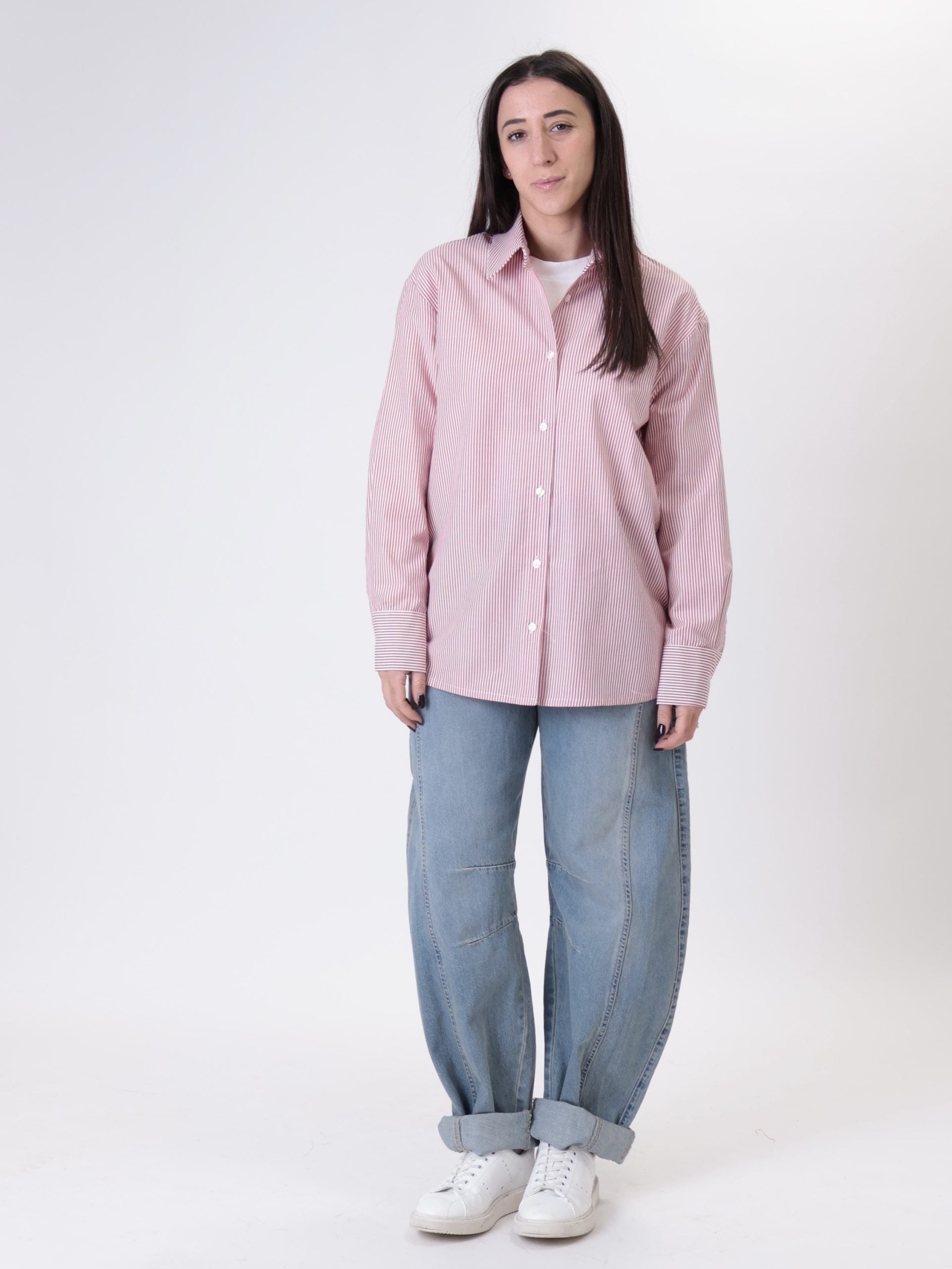 Camicia riga bianco/rosso