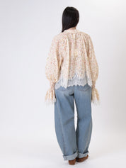 Camicia fiori fondo pizzo